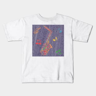 Mosaic tiles saxophone Kids T-Shirt